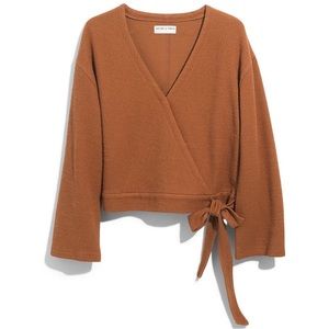 Madewell Texture & Thread Wrap Top Small Cedar